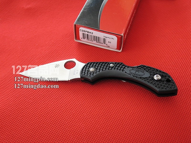 美国蜘蛛SPYDERCO C28PBK2 蜻蜓2代FRN柄